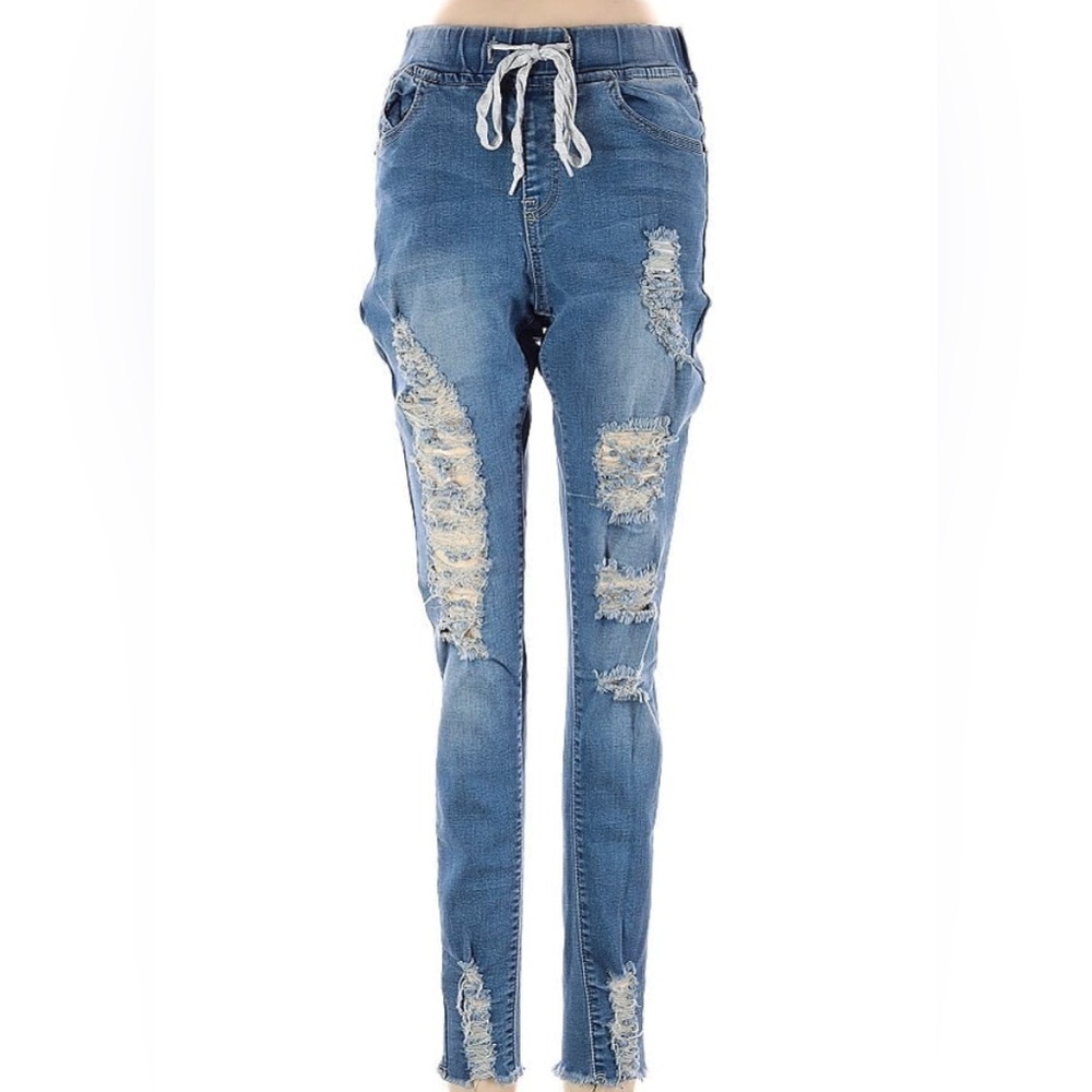 Vince blue size 1 pull on jeans preppy ripped grunge
